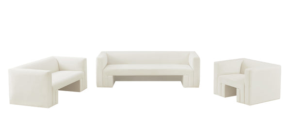 Henson Cream Velvet Sofa 665Cream-S Meridian Furniture