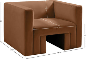 Henson Saddle Velvet Chair 665Saddle-C Meridian Furniture