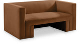 Henson Saddle Velvet Loveseat 665Saddle-L Meridian Furniture