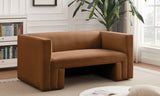 Henson Saddle Velvet Loveseat 665Saddle-L Meridian Furniture