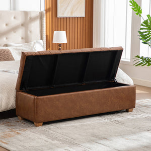 English Elm 60.2'' Chenille Tufted Flip Top Storage Bench with Rubberwood Legs for Bedroom W3118P462296
