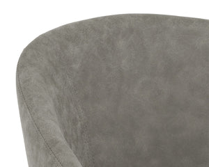 Sunpan THATCHER DINING ARMCHAIR - Stylish Faux Leather & Steel Frame for Modern Industrial Elegance Grey 102743