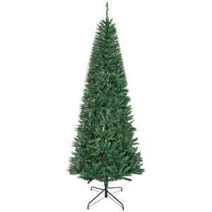 English Elm Homcom 7' Slim Fir Artificial Christmas Tree - Realistic, Space-Saving Design For Holiday Cheer W2225P229505