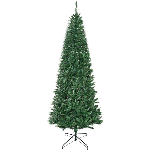English Elm Homcom 7' Slim Fir Artificial Christmas Tree - Realistic, Space-Saving Design For Holiday Cheer W2225P229505