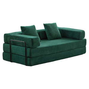 English Elm Floor Couch Convertible Sofa Bed With Pillow Back Support - Comfy Corduroy Lounge For Small Spaces W3723P345018