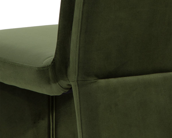 Sunpan Cascata Dining Chair - Modern Elegance with Intriguing Silhouette for Your Stylish Dining Space Moss Green