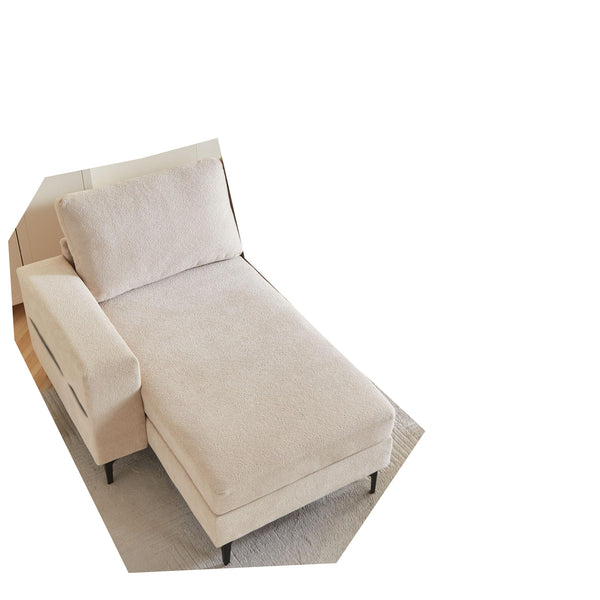 English Elm 97" Convertible L Shaped Sectional Sofa with Corduroy Upholstery, Left Chaise, Durable Cozy Beige W791P241213