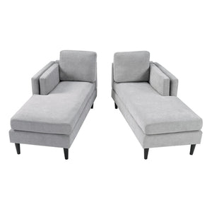 English Elm Swivel Barrel Accent Chair Chenille Tufted Round Club Seat for Living Room Lounge Grey N719S002310E