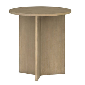 English Elm Accent Table Round Starburst Veneer Top Greige Finish Compact Living Room Bedside Natural B035P408402