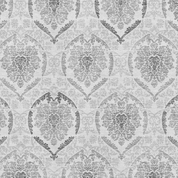 HomeRoots 8' X 10' Silver And Gray Medallion Area Rug – Washable, UV Protected, Durable for Busy Homes! 666039