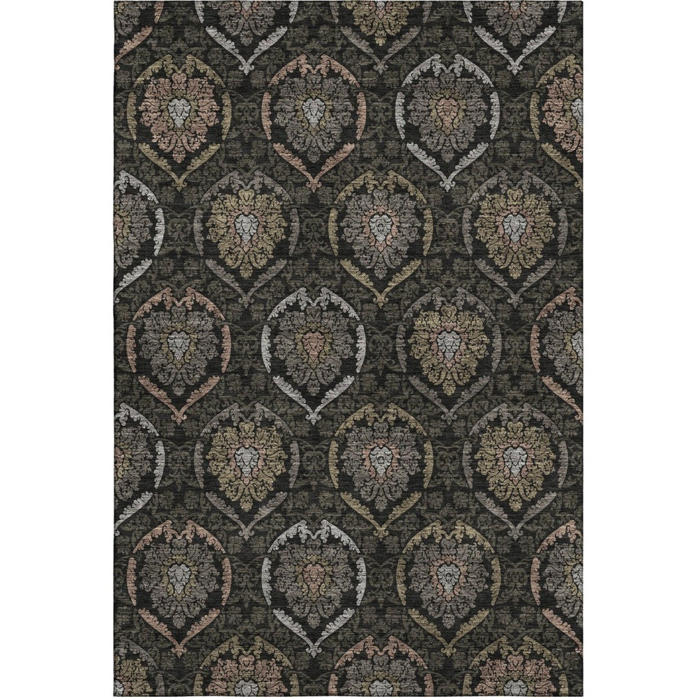 HomeRoots 9' X 12' Medallion Area Rug - Washable, Stain-Resistant, UV-Protected for Stylish Living Spaces 666052
