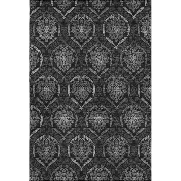 HomeRoots 8' X 10' Gray and Silver Medallion Area Rug - Washable, UV Resistant, Ideal for High-Traffic Spaces 666063