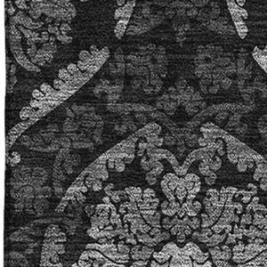 HomeRoots 8' X 10' Gray and Silver Medallion Area Rug - Washable, UV Resistant, Ideal for High-Traffic Spaces 666063