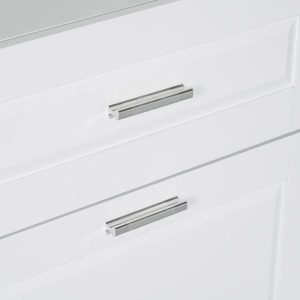 English Elm Tall Bathroom Cabinet with Tilt-Out Laundry Hamper, Adjustable Shelves, Anti-Tip Design & Large Storage White WF323481AAK