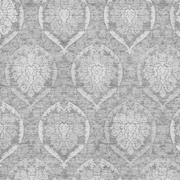 HomeRoots 5' X 8' Gray and Silver Medallion Area Rug – Washable, UV Protected, Durable for Modern Homes 666091