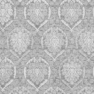 HomeRoots 8' X 10' Elegant Gray and Silver Medallion Washable Area Rug with UV Protection for Busy Homes 666093