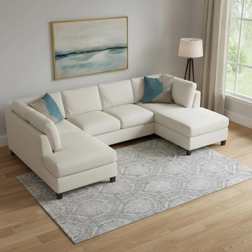 HomeRoots 10' Gray and Silver Medallion Washable Area Rug - Durable, Stain-Resistant, UV-Protected for Homes 666095