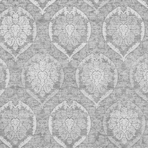 HomeRoots 10' Gray and Silver Medallion Washable Area Rug - Durable, Stain-Resistant, UV-Protected for Homes 666095