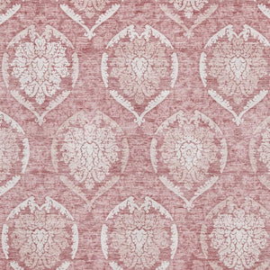 HomeRoots 5' X 8' Pink And Ivory Medallion Rug - Stylish, Washable, UV-Protected for Homes with Kids & Pets 666097