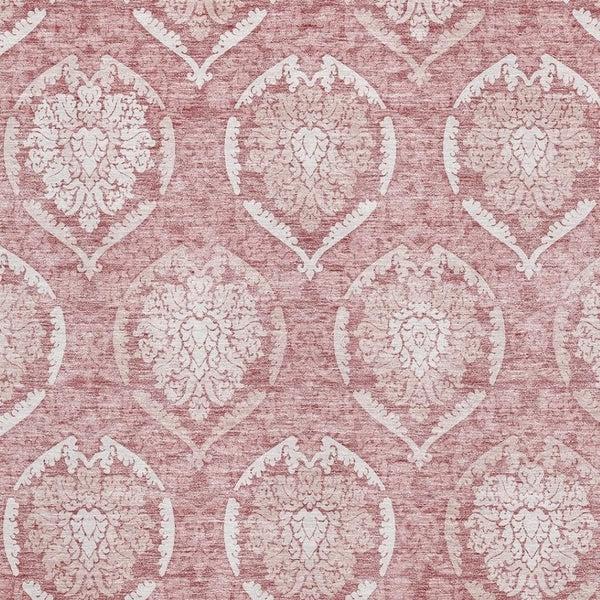 HomeRoots 5' X 8' Pink And Ivory Medallion Rug - Stylish, Washable, UV-Protected for Homes with Kids & Pets 666097