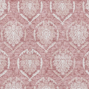 HomeRoots 8' X 10' Pink & Ivory Medallion Area Rug - Washable, UV-Protected, Family-Friendly Decor Solution! 666099