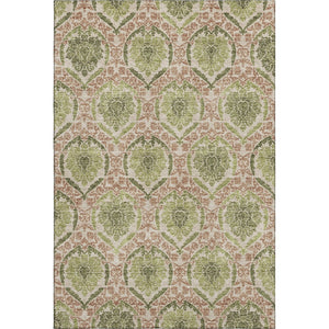 HomeRoots 5' X 8' Olive Green and Copper Medallion Area Rug - Durable, Stain-Resistant, UV Protected Design! 666151