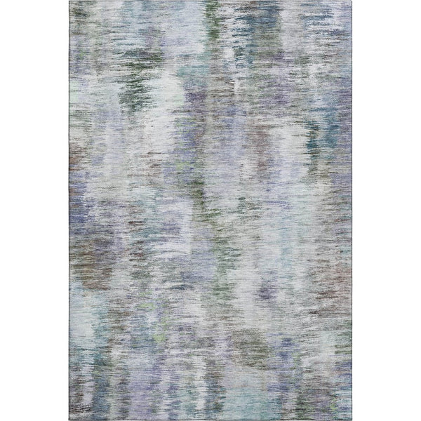 HomeRoots 10' Abstract Area Rug in Green, Purple & Gray - Washable, UV Protected, Durable for Busy Homes! 666197