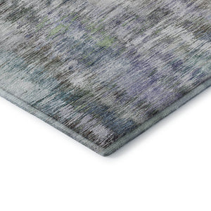 HomeRoots 10' Abstract Area Rug in Green, Purple & Gray - Washable, UV Protected, Durable for Busy Homes! 666197