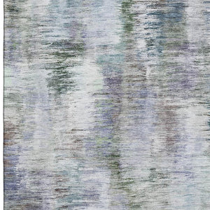 HomeRoots 10' Abstract Area Rug in Green, Purple & Gray - Washable, UV Protected, Durable for Busy Homes! 666197