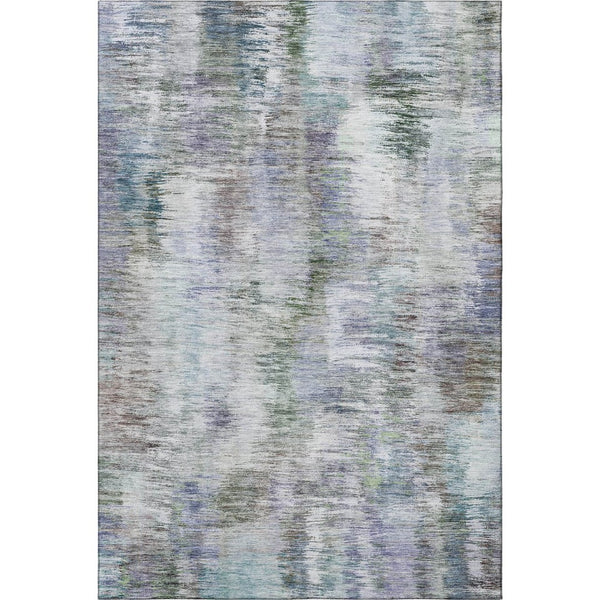 HomeRoots 10' Abstract Area Rug in Green, Purple & Gray - Washable, UV Protected, Durable for Busy Homes! 666197
