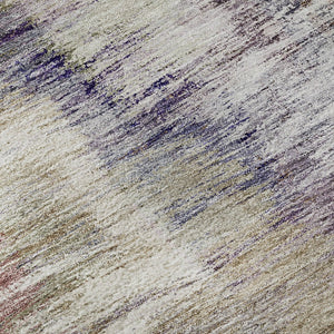HomeRoots 8' X 10' Plum Gold Ivory Abstract Area Rug - Stylish, Washable, UV Protected, Perfect for Busy Homes! 666207