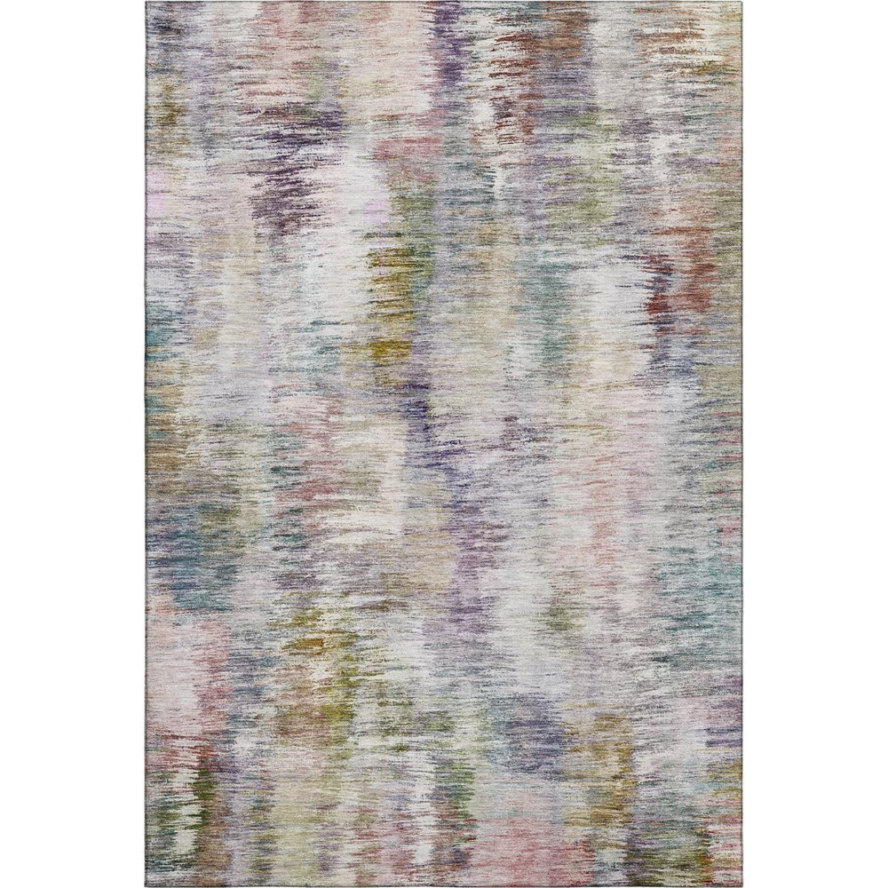 HomeRoots 10' X 14' Abstract Washable Area Rug in Plum, Gold & Ivory – UV Protected, Durable for Homes with Kids 666209