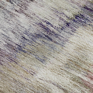 HomeRoots 10' X 14' Abstract Washable Area Rug in Plum, Gold & Ivory – UV Protected, Durable for Homes with Kids 666209