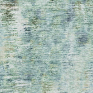 HomeRoots 9' X 12' Teal Green & Ivory Abstract Area Rug – Washable, UV Protected, Modern Style for Any Space 666220