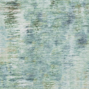 HomeRoots 10' X 14' Teal Green & Ivory Abstract Washable Area Rug – Stylish, Durable, UV-Protected Design! 666221