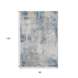 HomeRoots 8' X 10' Modern Abstract Washable Area Rug – Durable, Stain Resistant with UV Protection for Homes 666225