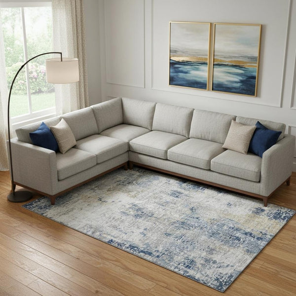 HomeRoots 8' X 10' Modern Abstract Washable Area Rug – Durable, Stain Resistant with UV Protection for Homes 666225