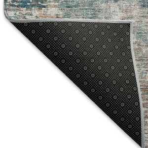 HomeRoots 8' X 10' Teal Beige Copper Abstract Area Rug - Washable, UV Protected, Stain Resistant for Modern Living 666243
