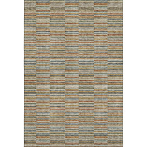 HomeRoots 5' X 8' Washable Rust Beige & Gray Striped Area Rug - UV Protected, Durable, Pet-Friendly Design 666277