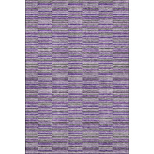 HomeRoots 10' Purple and Gray Striped Washable Area Rug - Durable, Stain-Resistant, UV Protected for Homes 666287