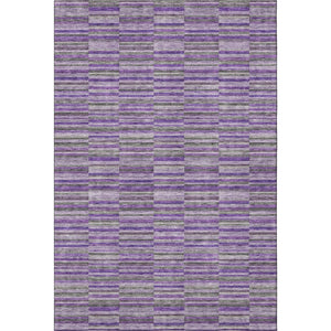 HomeRoots 10' Purple and Gray Striped Washable Area Rug - Durable, Stain-Resistant, UV Protected for Homes 666287