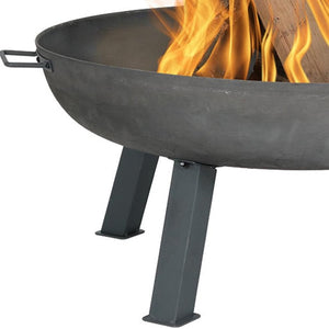 HomeRoots 34" Gray Steel Wood Burning Fire Pit - Sturdy Round Design for Cozy Outdoor Gatherings & Ambiance 666300