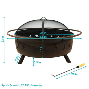HomeRoots 42" Bronze Steel Wood Burning Fire Pit - Durable, Stylish, and Perfect for Cozy Outdoor Gatherings 666303