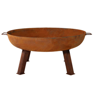 HomeRoots 34" Rustic Steel Wood-Burning Fire Pit - Perfect for Cozy Gatherings, Durable Design & Warmth! 666305
