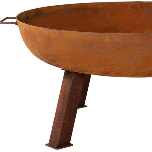 HomeRoots 34" Rustic Steel Wood-Burning Fire Pit - Perfect for Cozy Gatherings, Durable Design & Warmth! 666305