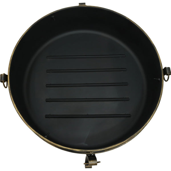 HomeRoots 40" Black Steel Wood Burning Fire Pit - Perfect for Cozy Gatherings, Outdoor Ambiance & Safety Features 666308