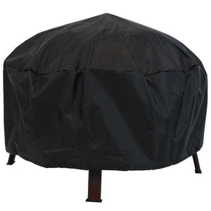 HomeRoots 34" Bronze Steel Round Fire Pit with Cover - Cozy Outdoor Wood Burning Experience for Gatherings 666311