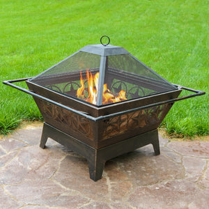 HomeRoots 32" Bronze Steel Wood Burning Fire Pit – Durable, Stylish, and Perfect for Cozy Outdoor Gatherings! 666315