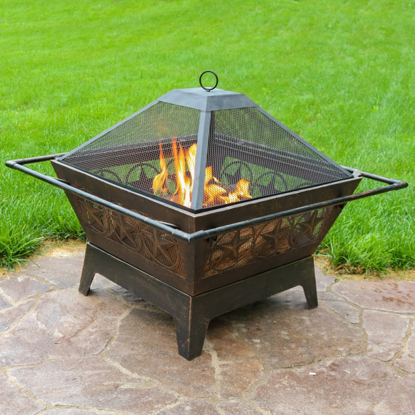 HomeRoots 32" Bronze Steel Wood Burning Fire Pit – Durable, Stylish, and Perfect for Cozy Outdoor Gatherings! 666315
