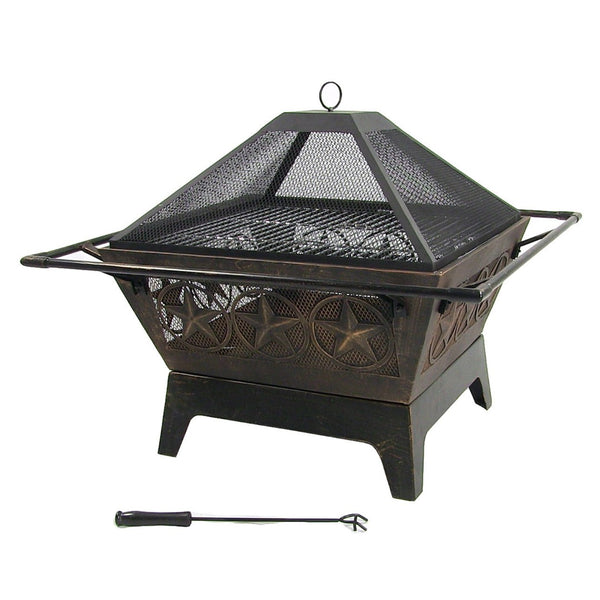 HomeRoots 32" Bronze Steel Wood Burning Fire Pit – Durable, Stylish, and Perfect for Cozy Outdoor Gatherings! 666315